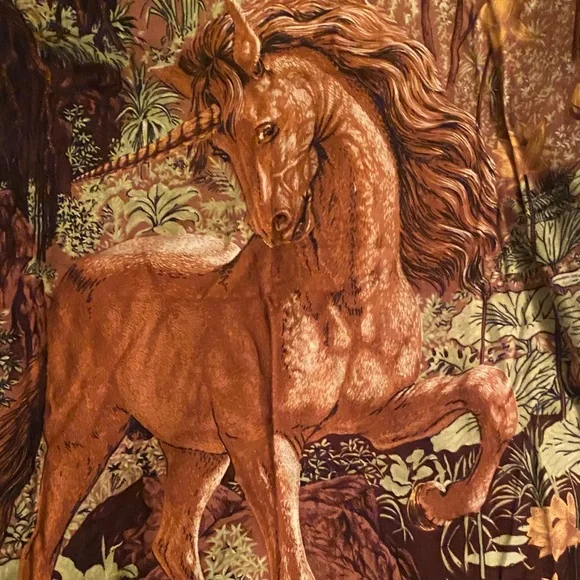 Vintage A.T.C. Unicorn Horse with Snake Print Tapestry Rug Wall Hanging 32x50 In - Picture 3 of 11